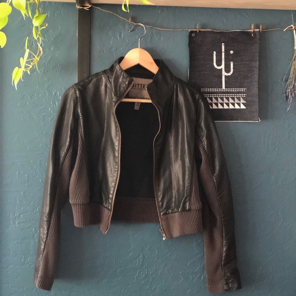 Bitten by Sarah Jessica Parker FAUX Leather Jacket